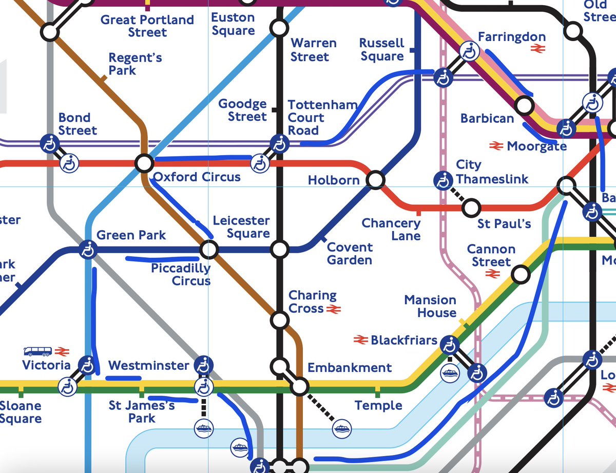 thatguypeters's tweet image. @geofftech forgive the hideously drawn map but I think I've got a journey for you that would quite an exciting round trip. With the addition of the Elizabeth line it's now possible to do a loop in London where you use every line for just one stop. Most lines in fewest stops!