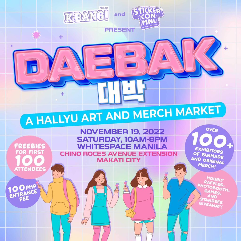 winkieromy's tweet photo. Just want to share here, me &amp; my friends @kokosanie will be at DAEBAK! 2022 by #kbangmnl

I’ll be selling some of my OT12 Treasure art prints &amp; stickersss 😘 #teusell

🗓️ Nov 19, 2022 |10AM-8PM
Whitespace Manila https://t.co/LvexqA06jr