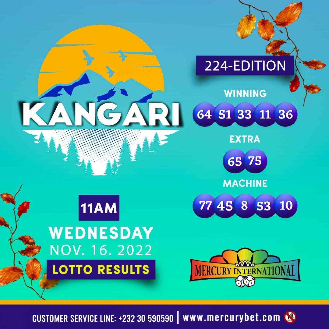 It's the Mercury International Kangari 11AM Lotto Result 🎲 for Wednesday 16th November,2022. #SierraLeone #MercuryLotto #SaloneTwitter