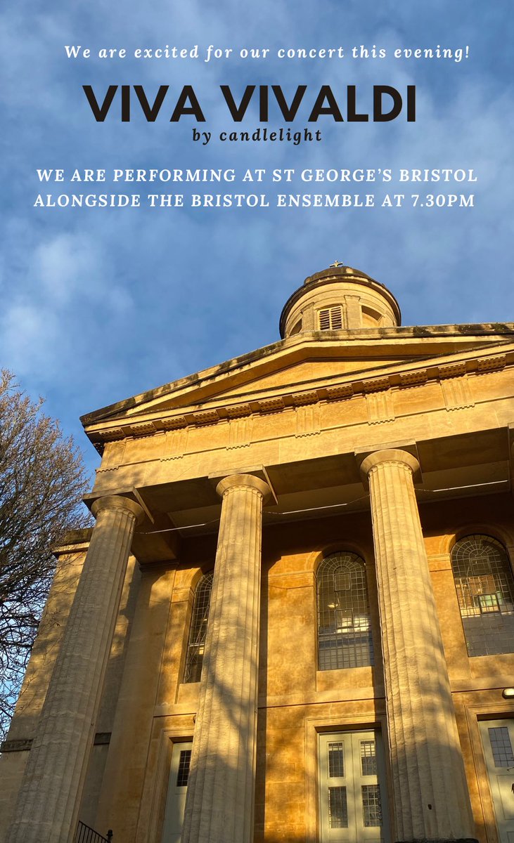 Tonight we are performing Vivaldi’s Gloria alongside the wonderful @BristolEnsemble at @stgeorgesbris! There are still a few tickets remaining via this link: stgeorgesbristol.co.uk/whats-on/brist…. Grab them while you still can! Oh and did we mention - we are performing by candlelight! 🕯️