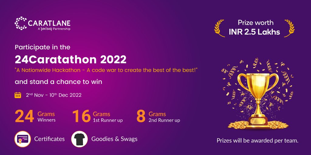 skillenza's tweet photo. It's time to roll up your sleeves. Challenge yourself with the most incredible problems by @caratlane the most incredible hackathon of the year - 24Caratathon! 

Win away awesome Prizes in real GOLD🤩 

👉 Register here: https://t.co/tttdZ10CcL

#hackathon #technology #innovation https://t.co/tuC6Ta1xX9