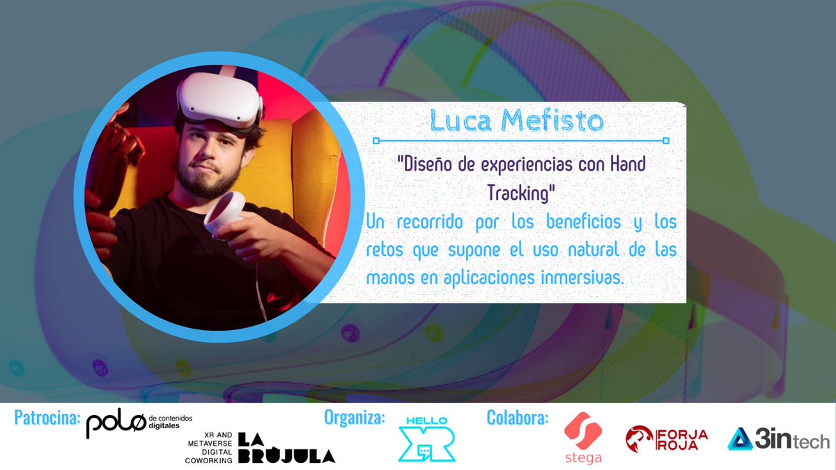 [Ponente VRDay - 19 Noviembre en twitch.tv/helloxr]

<a href="/LucaMefisto/">Luca Mefisto</a> , ingeniero AR/VR en <a href="/Meta/">Meta</a>, nos va a hablar de Hand Tracking 😱

¡Vaya nivelaso! 😏