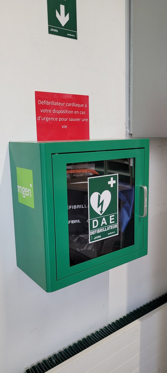 Installation du défibrillateur dans le hall d'accueil de notre DSDEN. Un grand merci à notre partenaire <a href="/mgen_06/">Section MGEN 06</a> pour la fourniture de cet équipement qui peut sauver des vies.