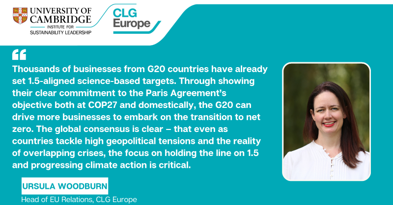 ClimateCLG's tweet photo. At #G20 today, leaders of the world's biggest economies expressed their support for ambitious outcomes from #COP27 while remaining committed to 1.5 target.
Read more on it and the position of @ClimateCLG in @BusinessGreen' article 👉 https://t.co/CcBsivNP4k