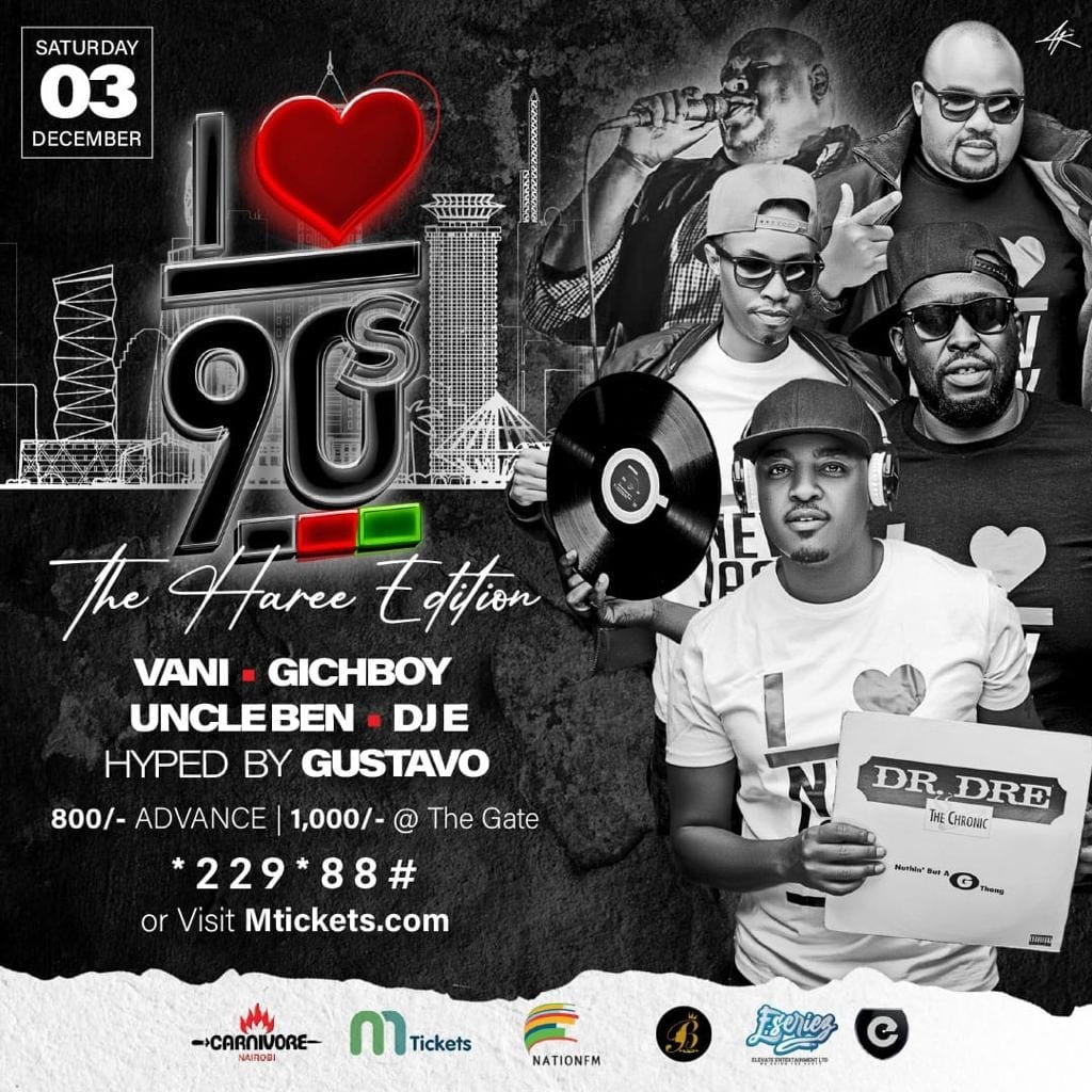 EseriezEvents's tweet photo. Mark The Date 3rd December A 90's Party Like No Other....
With Your Favourite Djs @ethadeejay254 @TheOneDjBen @JKivuvani @DJGichboy  Hottest Mc In The 254 @gustavokingpin 
Mission; A 90's Haree Edition
At @CarnivoreKe Time 7pm Sharp...
#redmi #weston #Kenyans #hareeedition https://t.co/rSt6EeXAyg