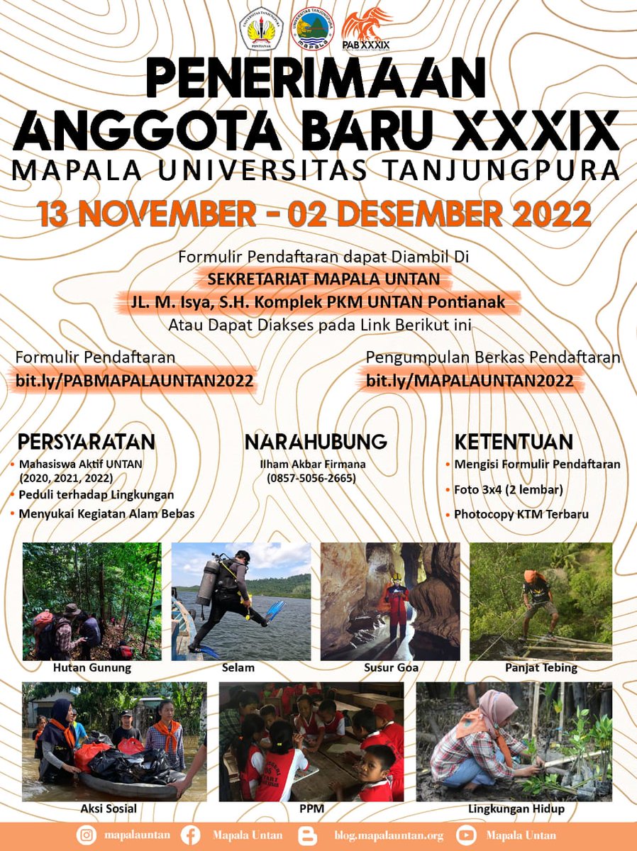 Penerimaan Anggota Baru Mapala Untan Angkatan XXXIX #MapalaUntan #MapalaIndonesia