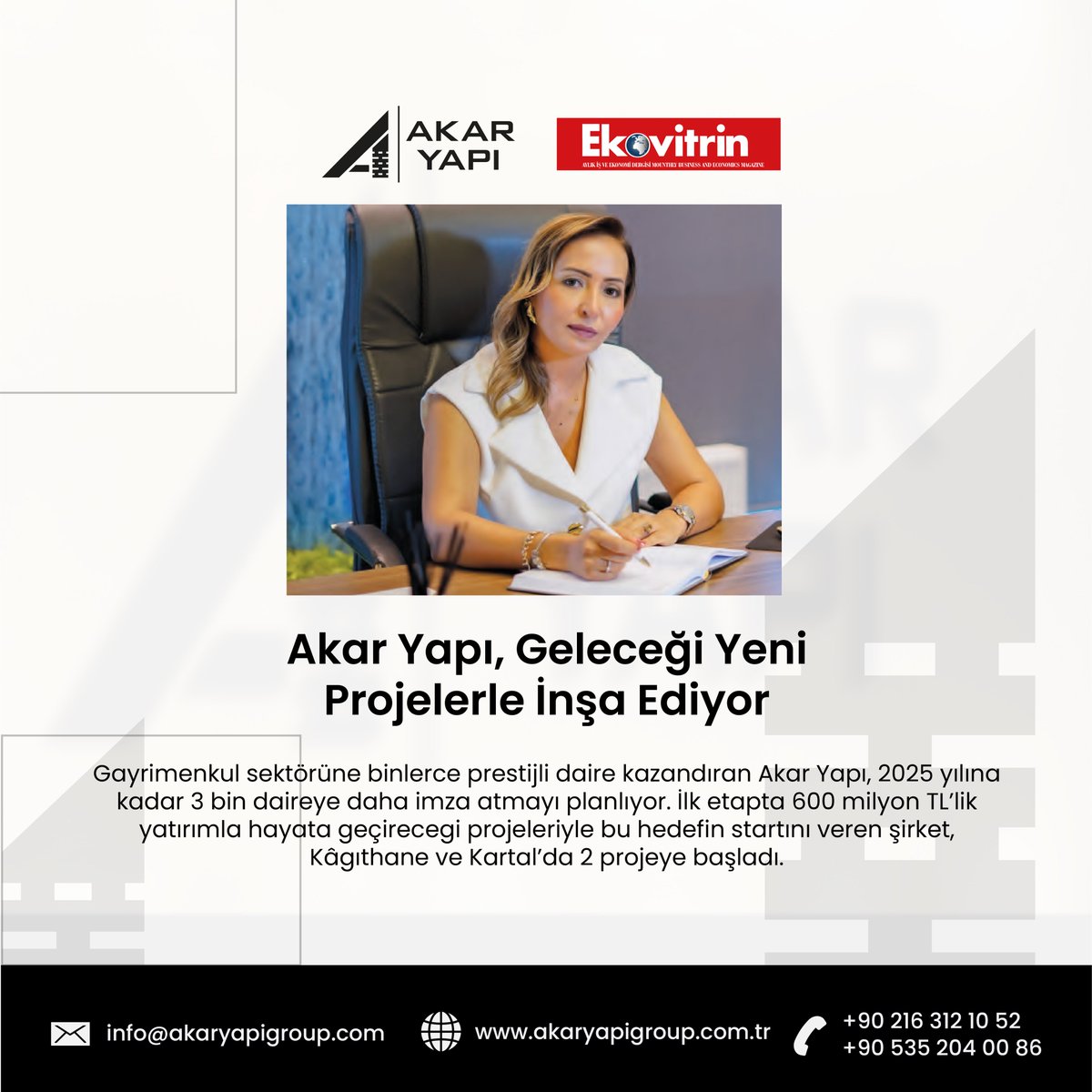 akar_yapi's tweet photo. Gelecek vizyonumuzu prestijli yatırımlarla hız kesmeden güçlendiriyoruz.

+90 216 312 10 52
.
info@akaryapigroup.com
.
Zümrütevler Mah. Karayemiş Sok. No:26 D:1 Ref Plaza
Maltepe / İstanbul

#akaryapı #proje #yeniprojeler https://t.co/4MDe5H2qyf