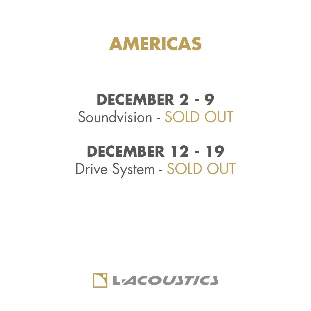 L_ACOUSTICS's tweet photo. It’s not too late to register for our final online #soundeducation sessions of 2022! Our trainees receive guidance from L-Acoustics experts with the latest sonic insights. Explore our December classes and upcoming courses in 2023 here: https://t.co/8zisSoaLz4 https://t.co/mSOWp5ZYXl