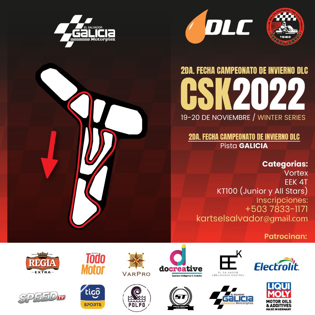 cskartismo's tweet photo. Circuito oficial para este 19-20 de Noviembre en @pistagalicia 🏁

#csk #cskartismo #elsalvador #pista #pistagalicia #eek #kart #karts #kartingpassionandlife #kartingtime #karting #kartinglovers #kartinglife #kartinglifestyle #kartingemotionandpassion #kartini https://t.co/9X4GeAVDmO