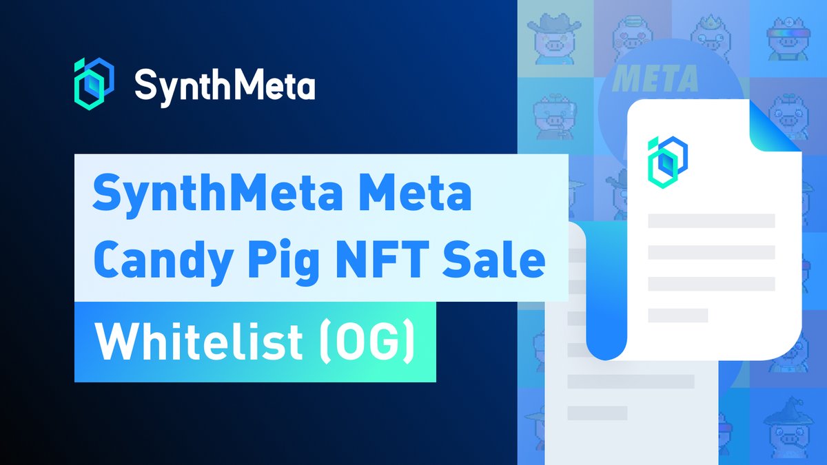 SynthMeta OG Winners List:docs.google.com/spreadsheets/d…

OGs can purchase SynthMeta Candy Pig #NFT at nft.synthmeta.io at 20:00 Nov 17th SGT

Meta Candy Pig #NFTFreeMint Winners will be announced at 12:00 pm Nov 17th SGT. 

All of you can join at: synthmeta.crew3.xyz/questboard