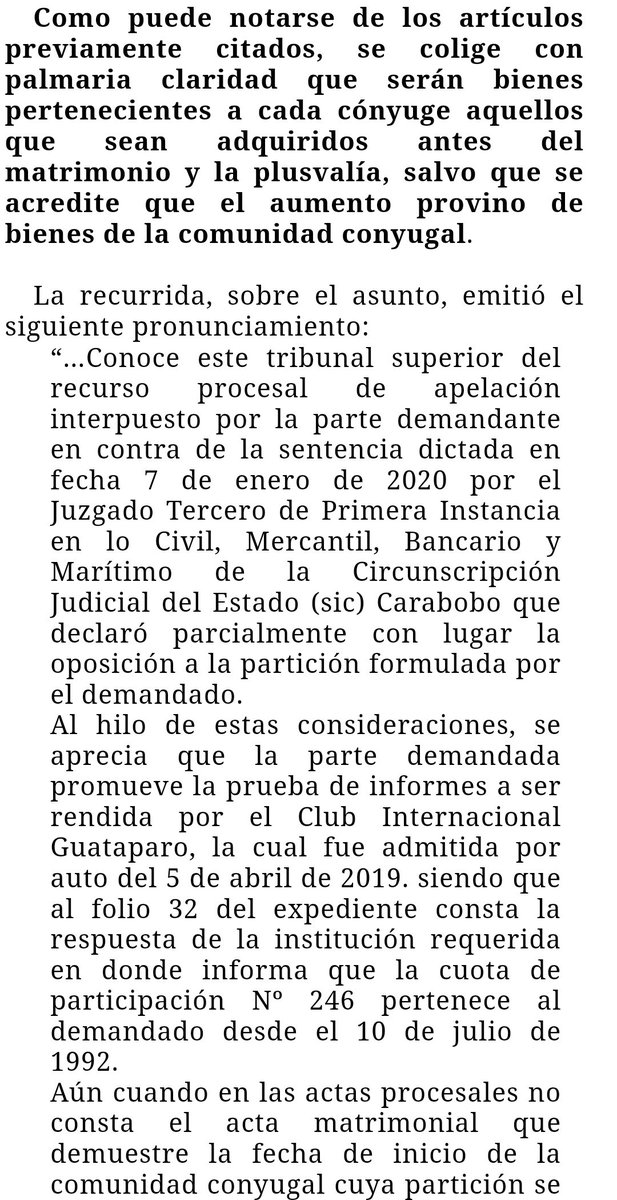 WilsonGomezGB's tweet photo. Sentencia N° 000614 del 09/11/2022 Sala de Casación Civil @TSJ_Venezuela
Un bien adquirido antes del matrimonio, es un bien propio, y su revalorización en el tiempo no forma parte de los bienes gananciales. Plusvalía. Mejoras hechas con bienes gananciales
https://t.co/N0u6kZ6mdn https://t.co/kDfxvejzFJ