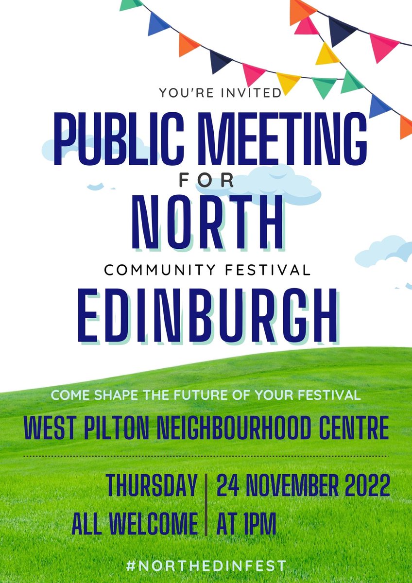 northedinfest's tweet photo. Our inaugural festival in May was amazing &amp; the community of North Edinburgh came out in your droves! #northedinfest Now we want to make the festival better! We need your help to shape the festival for next year, 2023. Come to our Public Meeting. Register https://t.co/IDyF4Ng073 https://t.co/xpDFL4f1u3