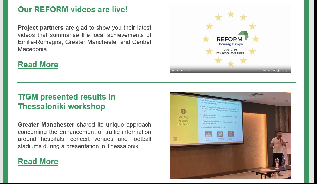 InterregREFORM's tweet image. 📢Our latest #newsletter is out now! It&apos;s a great overview of all REFORM achievements, surveys and our videos! 👉 conta.cc/3V1Evid