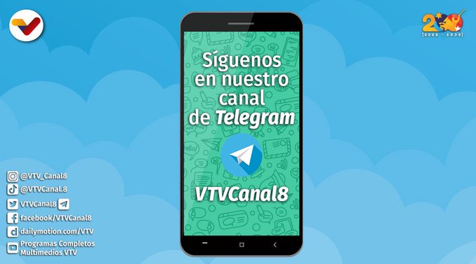 #ÚNETE | Recibe en tu dispositivo móvil información de interés nacional e internacional con nuestro canal en Telegram 😆 t.me/vtv_canal8 

#DebatirYRenovar