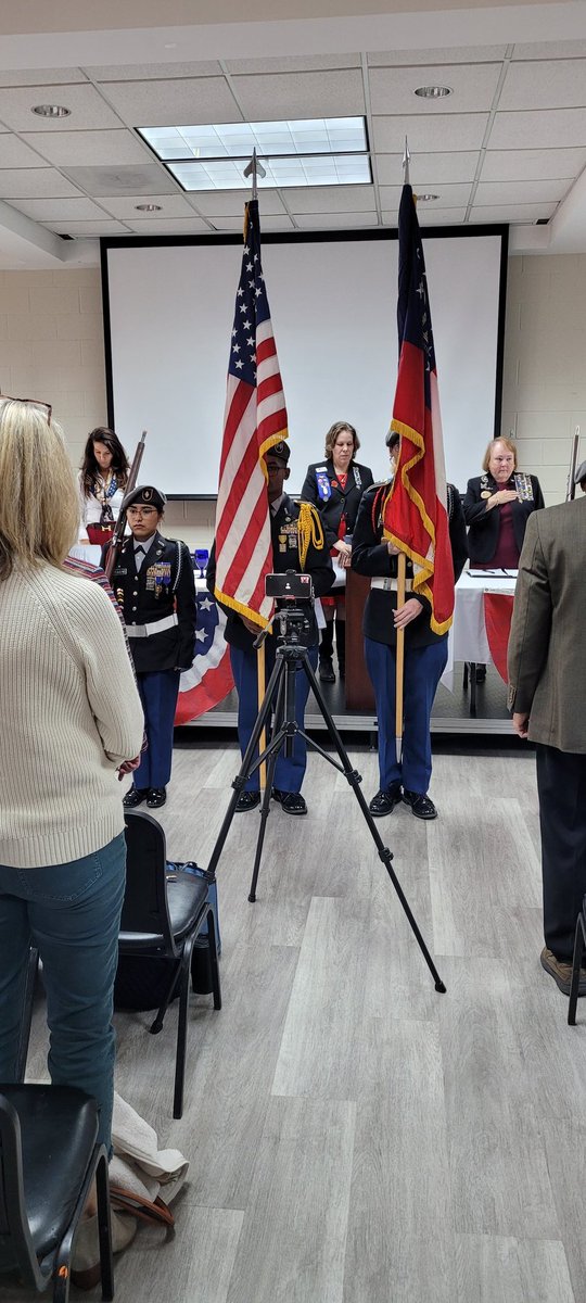 Our Color Guard annually presents the Colors for the Daughter's of the American Revolutions quarterly meeting at East Roswell. #communitysupport