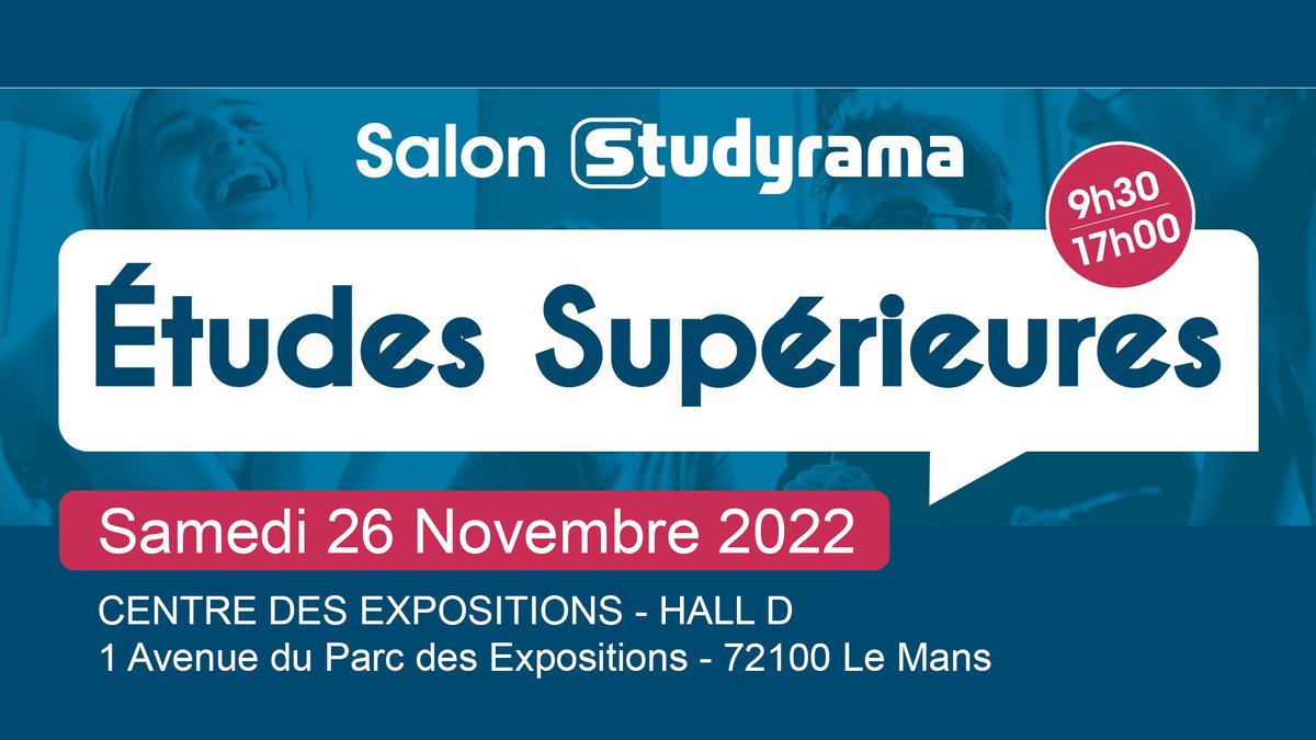 [ 💬 Studyrama | Salon des études supérieures ]
Nous serons présents pour vous accueillir et vous accompagner dans vos recherches 😉
📅 Samedi 26 novembre
⌚ de 9h30 à 17h 
🚩 CENTRE DES EXPO HALL D - 72100 Le Mans

En attendant, retrouvez nos formations ecnd-academy.com/fr/index.html