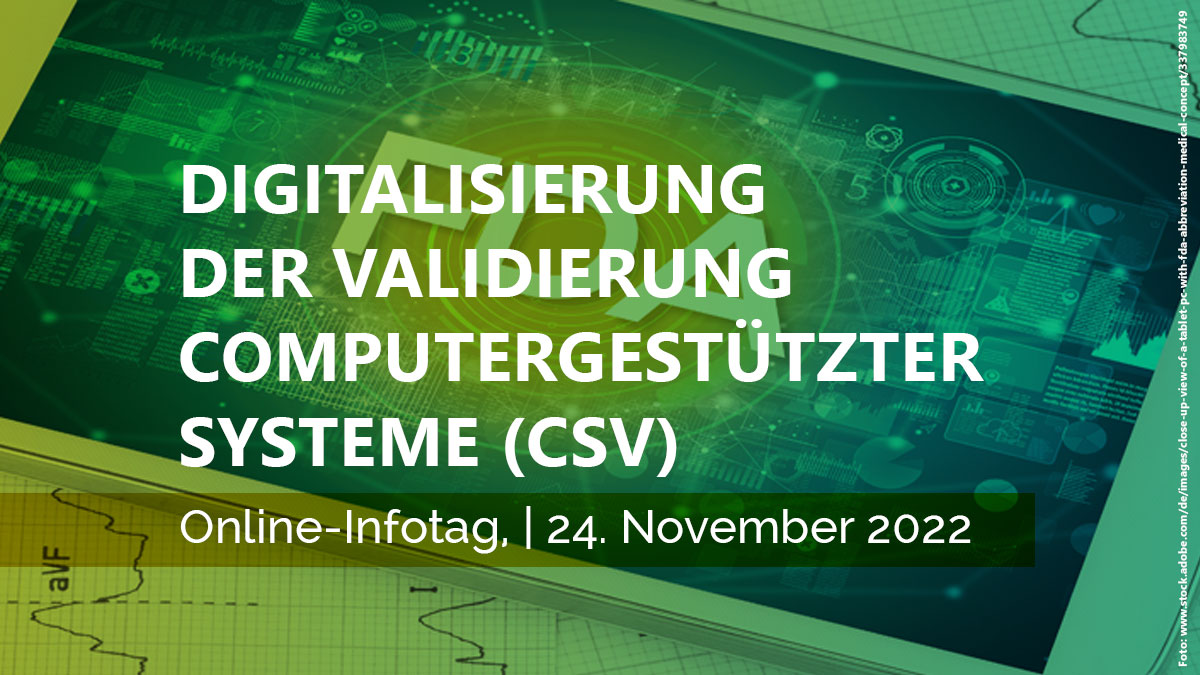 DHCGmbH's tweet photo. In unserem Online-Infotag am 24. November 2022 erläutern wir die Möglichkeiten zur #Digitalisierung und #Automatisierung der #Softwarevalidierung (#csv) sowie die Anforderungen an Infrastruktur und Tools. 
Kostenlose Anmeldung: https://t.co/8T4buT3Asw

#pharma, #MedTech, #fda https://t.co/uatmyHzwXd