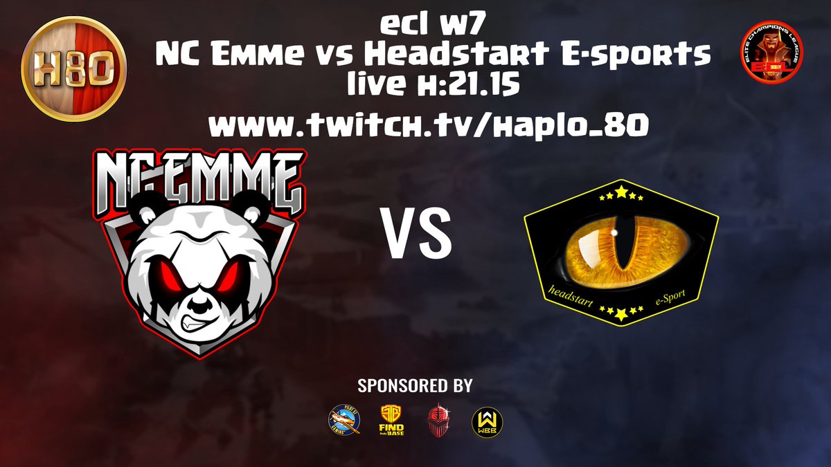 Haplo80 (@haplo_80) on Twitter photo 👋Stasera non prendete impegni!
🕘live h:21.15 cet
🎁giveaway🎁
<a href="/ECLClashofClans/">Elite Champions League</a> W7
⚔️<a href="/EMME_Coc/">EMME eSports</a> vs <a href="/Headstart_G/">Headstart_Gaming</a> ⚔️
twitch.tv/haplo_80 👋Stasera non prendete impegni!
🕘live h:21.15 cet
🎁giveaway🎁
<a href="/ECLClashofClans/">Elite Champions League</a> W7
⚔️<a href="/EMME_Coc/">EMME eSports</a> vs <a href="/Headstart_G/">Headstart_Gaming</a> ⚔️
twitch.tv/haplo_80