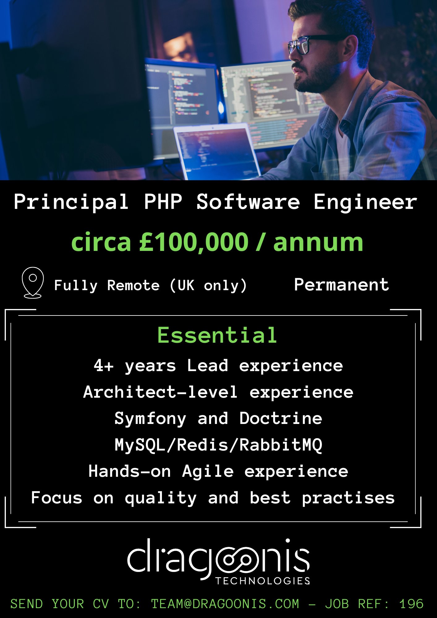 dragoonis-technologies-on-twitter-principal-php-software-engineer-location-fully-remote-uk-only-salary-100-000-annum-ref-dt-196p-strong-focus-on-quality-architecture-and-best-practises-essential-php-symfony