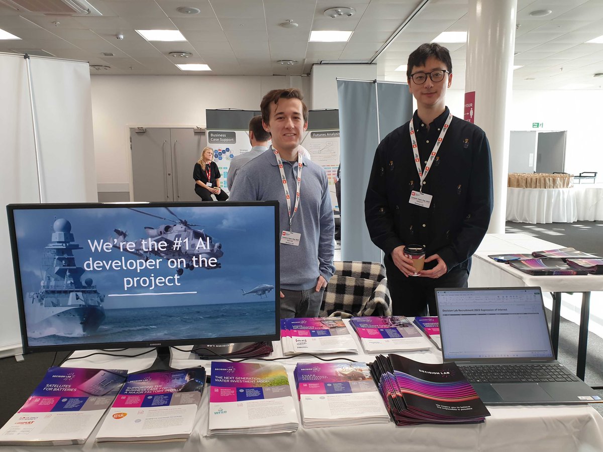 decisionLab_uk's tweet image. Great to be at @TheORSociety Careers Open Day 22. We are set and ready to meet the students!

Pop by our stand to speak to our consultants Joshua and Dylan and hear first-hand about their #techcareers and their work in the company.
#COD22