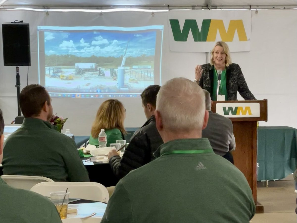 ambiogascouncil's tweet photo. Congratulations @WasteManagement on the opening of the East Oak RNG facility in Oklahoma City! #Landfill #biogas is processed into #RNG, enough to heat 14,000 OK homes or fuel 500 heavy duty waste/recycling vehicles. https://t.co/5JZzd7PeqF