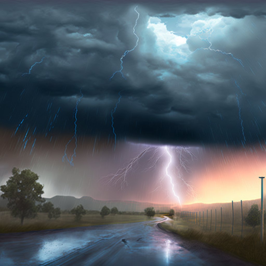 PicturesBeyond's tweet photo. Heavy Thunderstorm ⛈️

#rain #thunderstorm #aiart #aiartcommunity #midjourneyart #stablediffusionaiart #midjourney #digitalart https://t.co/8Rre3oEJub