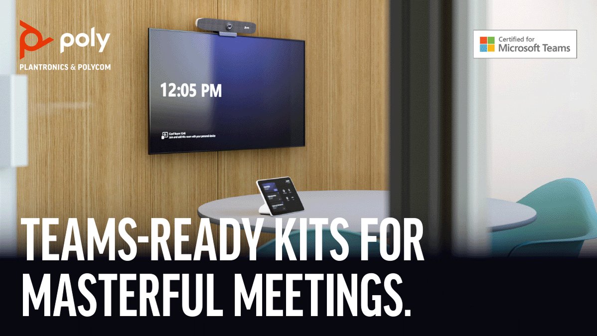 PolyCompany's tweet photo. #PolyStudio Room Kits for #MicrosoftTeamsRooms on Windows offer mind-blowing #Audio and #Video for your most productive, focused calls ever β no matter the room size. #PolyMTR #HybridWork #MeetingEquality
Learn more π https://t.co/ZkRakq1ipG https://t.co/d0yTLww3Mx
