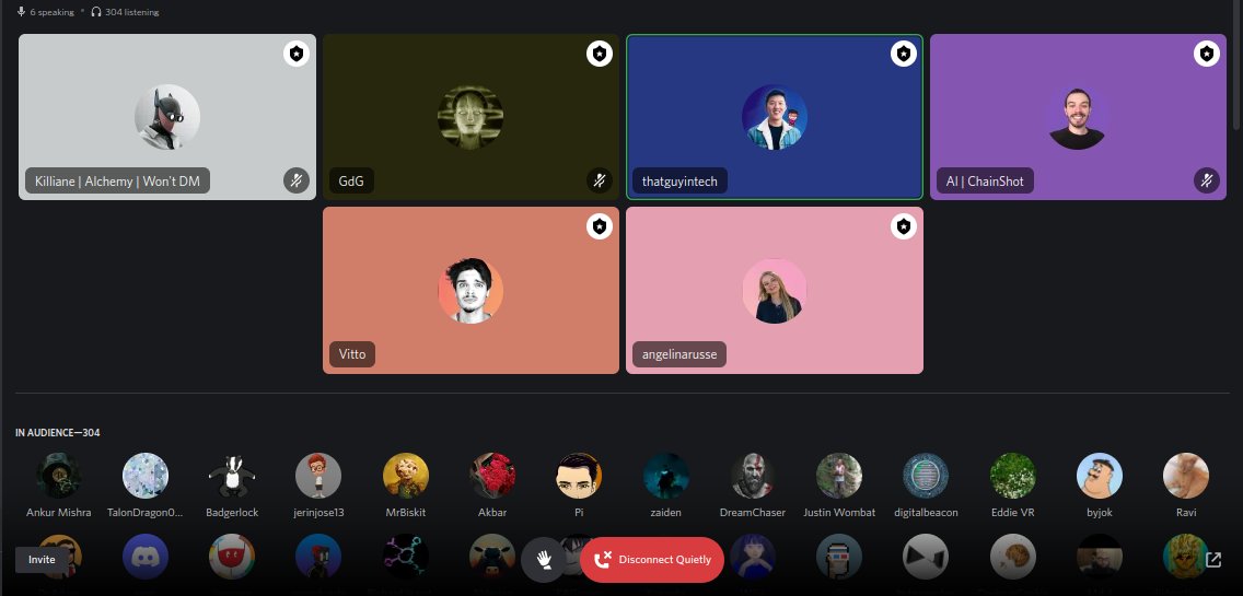 MW4Q4R's tweet photo. I have hopped in for the alpha release discussion at the alchemy university town hall on discord. Excited!.

#web3 #community #alchemy @AlchemyLearn @VittoStack @angelinarusse https://t.co/G6mJojcI1M
