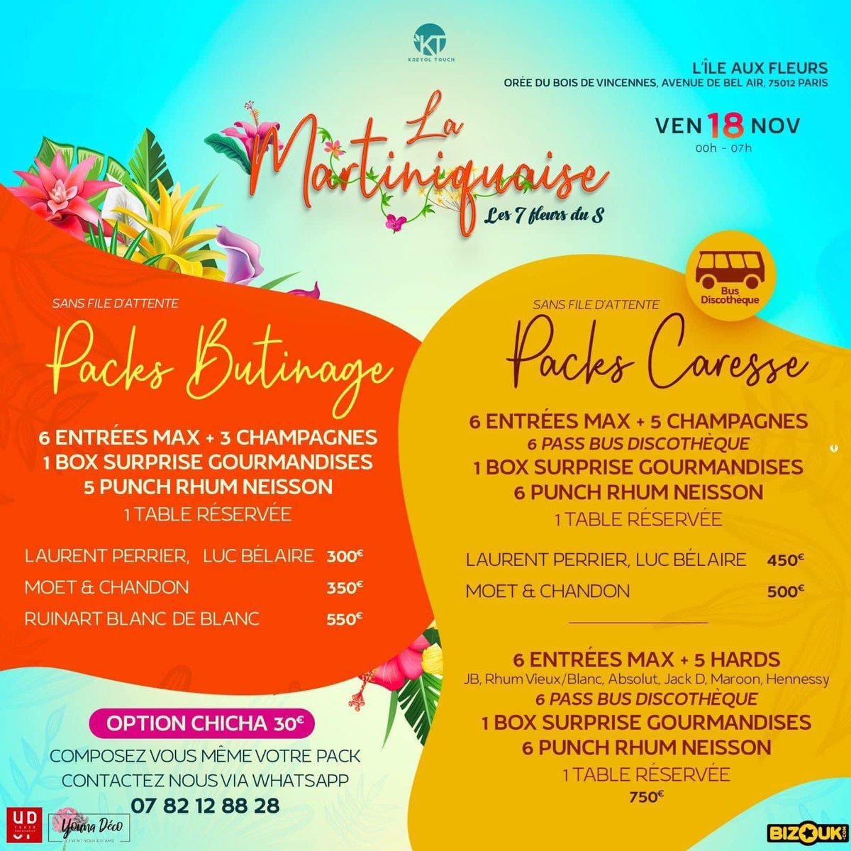 KREYOLTOUCH_'s tweet photo. ✨🌺 Box surprise La Martiniquaise et ses gourmandises 🌺✨

Réservez votre pack et profitez de pleins de surprises HALAL à déguster en plus de vos boissons 😍

🔴PLUS D’INFOS OU PASS DISPONIBLES SUR BIZOUK : https://t.co/NOVMu5DSvu

#kreyoltouch #eventparis 
#soireeantillaise https://t.co/4bHgxLd6pw