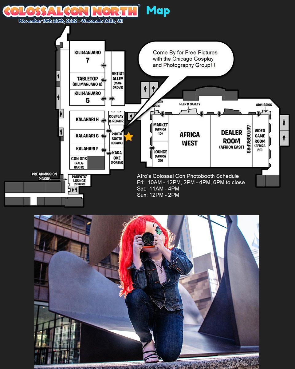 Afrodyte87's tweet photo. Come find me at Colossal Con North Fam!!!!
Here's my @Cosmeetupchicago photobooth schedule for Colossal Con North! If you want pics from me during these times for sure swing by!!!
#ColossalConNorth2022 #ColossalConNorth #CCN #CCN2022 #cosmeetupchicago https://t.co/V8XpiuBG0i