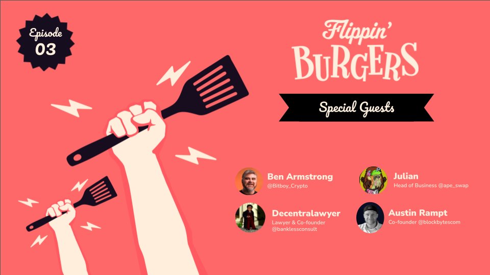 Still scrambling to figure out WTF happened? Cuz we're over here chilling with @Specweekly, @Bitboy_Crypto &amp; guests getting ready for some good ol' Burger Flippin' fun 🍔. Join us Friday @ 6PM CET for some #FTX hot takes à la dumpster fire 👨‍🍳💩🔥⬇️
x.com/i/spaces/1lDGL…