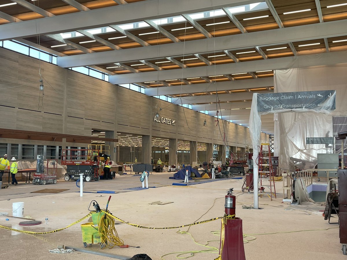 QuintonLucasKC's tweet photo. A beautiful morning for a tour with representatives from @USDOT of the new, sunny, and spacious KCI terminal. Proudest of the changing rooms and substantial increase in accessible restrooms. https://t.co/b9goAZhDVl
