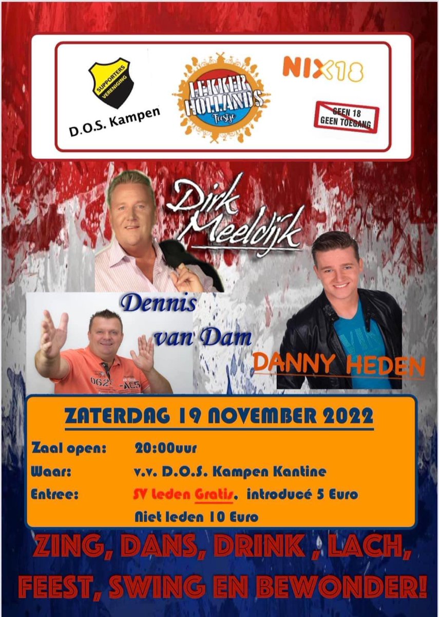 Laatste kaarten in de voorverkoop!
Er is geen verkoop aan de deur.