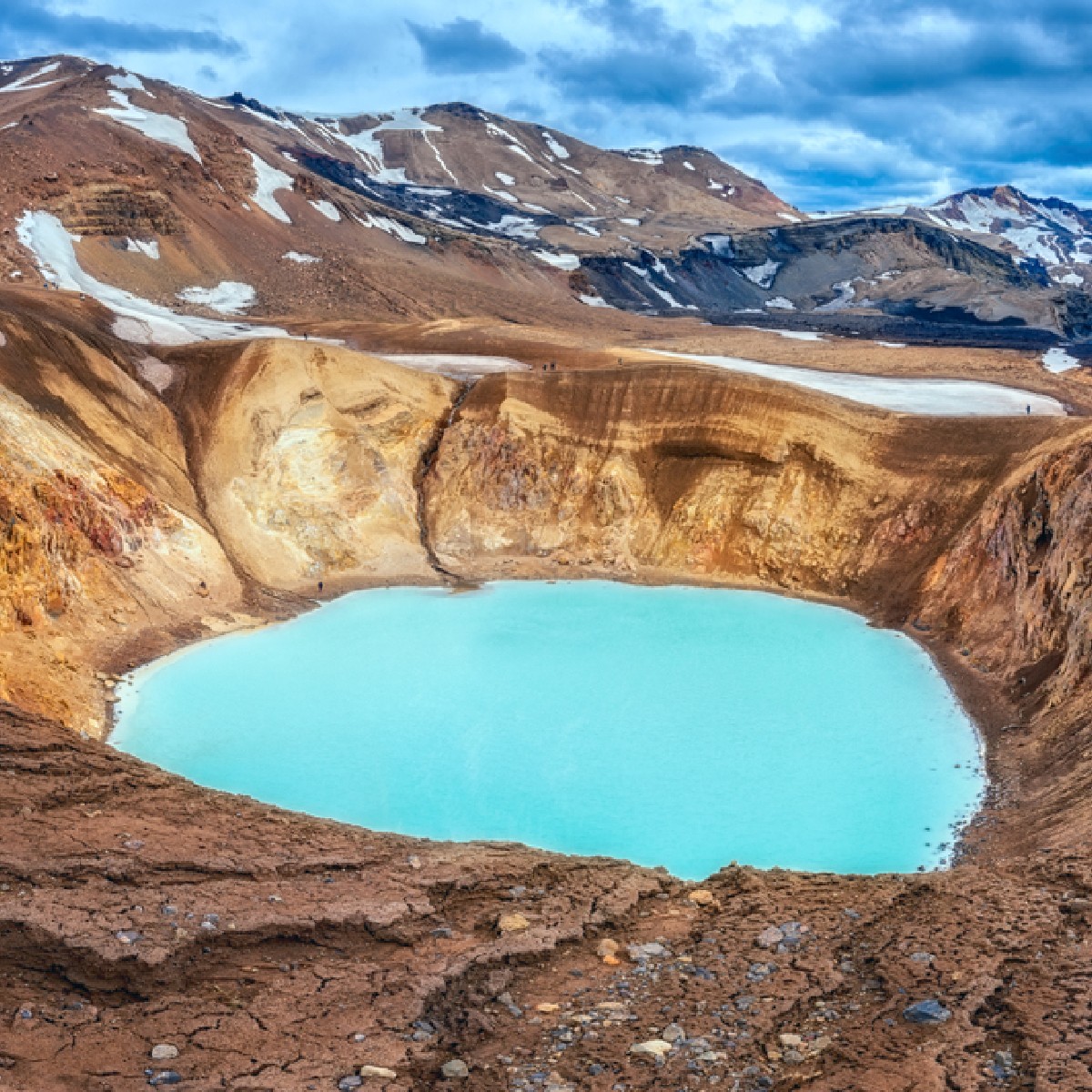 Askja crater was formed in 1875 when a powerful eruption occurred in the south of the caldera. Lake Askja is the deepest lake in Iceland with a depth of more than 200 m!