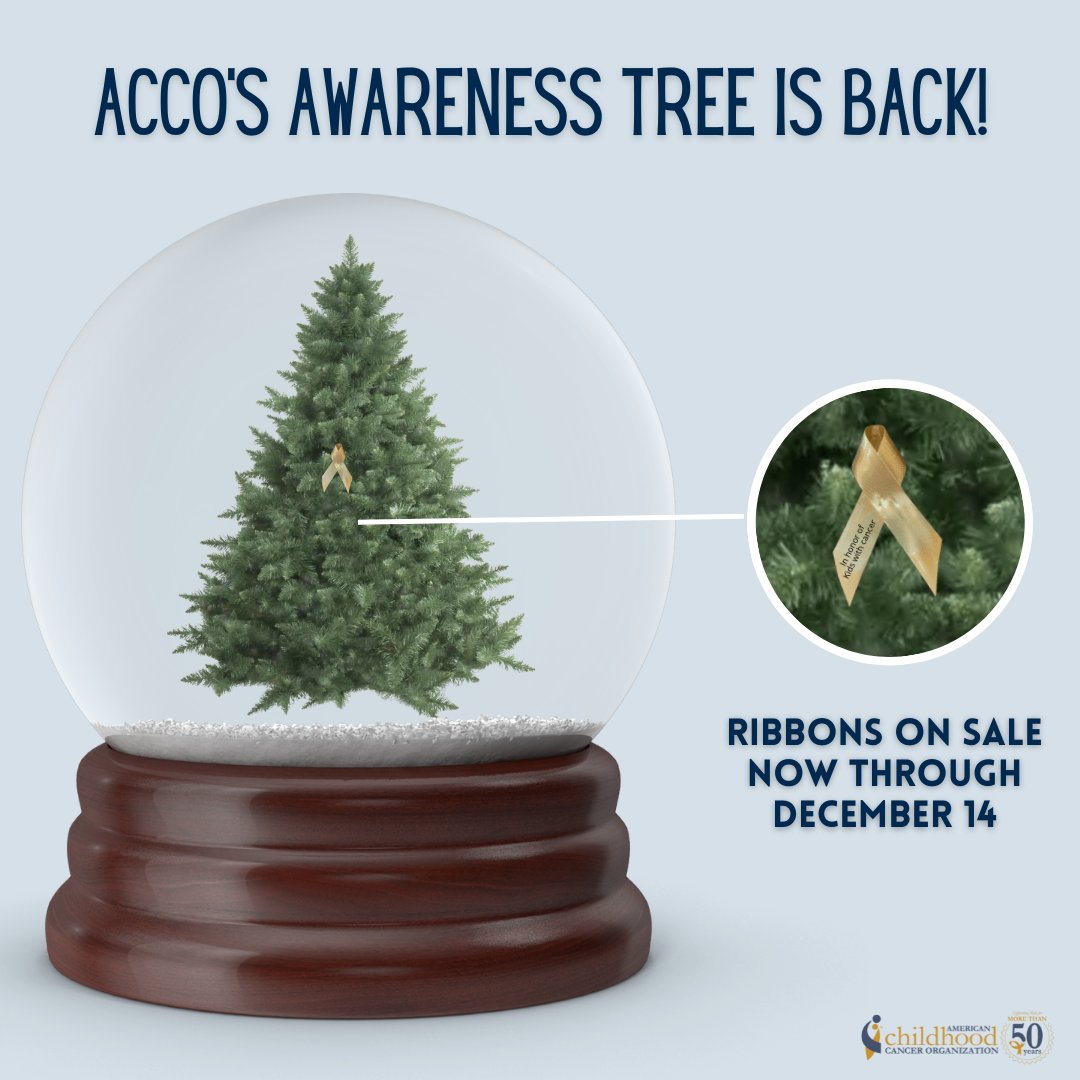 accorg's tweet photo. Honor your #childhoodcancer warrior with a personalized gold ribbon on our virtual tree. Now through Dec. 11th! Don't forget, for every virtual ribbon purchased, you'll receive one physical ribbon in the mail! 

Learn more: https://t.co/VqbIlK8a4d

#awareness #gogoldwithacco https://t.co/4fyLMTv340