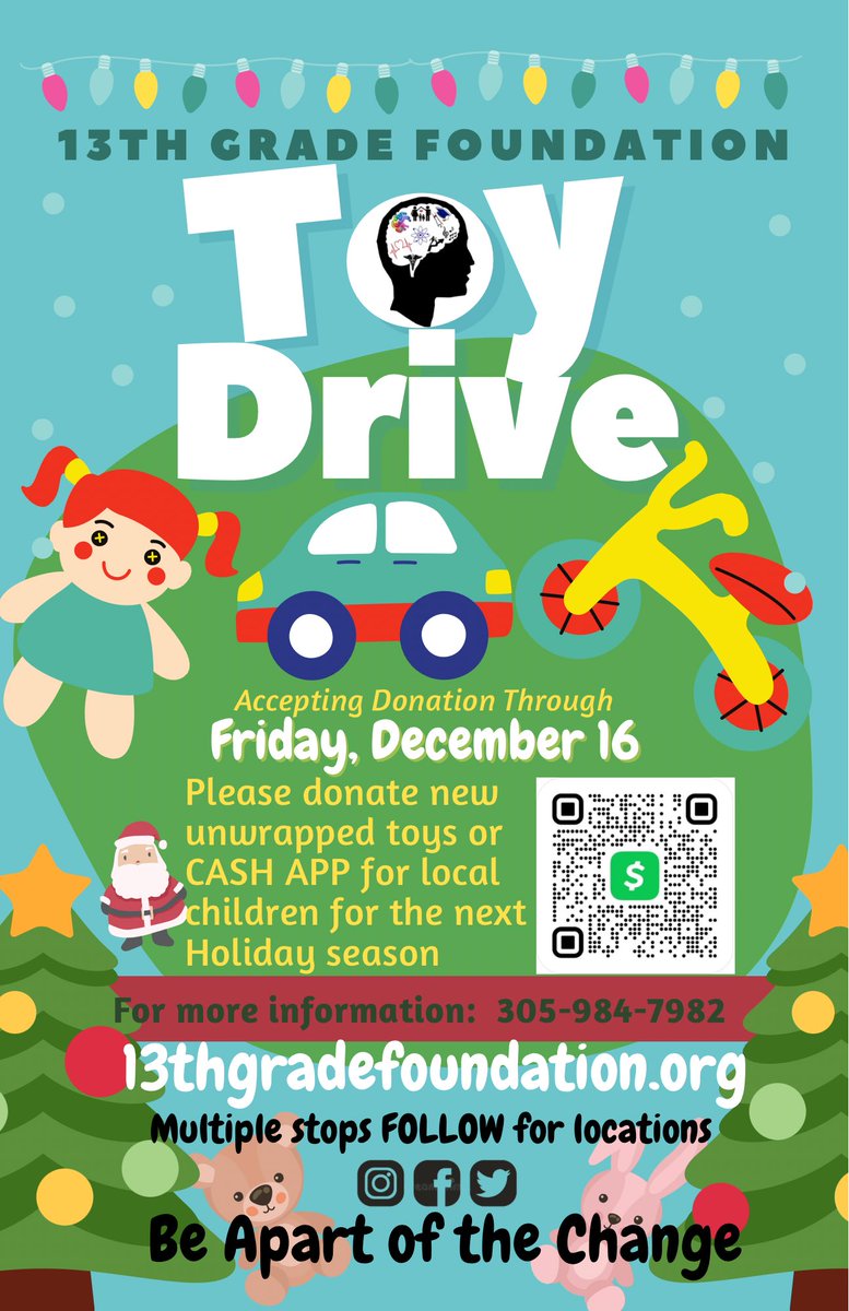 13thgradeinc's tweet photo. The season for giving is back around. Join us as we help others.
#13thgradefoundation #BeAPartOfTheChange #itstheseasonofgiving #StrongerTogether #charity #givingback #toydrive2022 #helpingothers https://t.co/tzYWWWMiTw