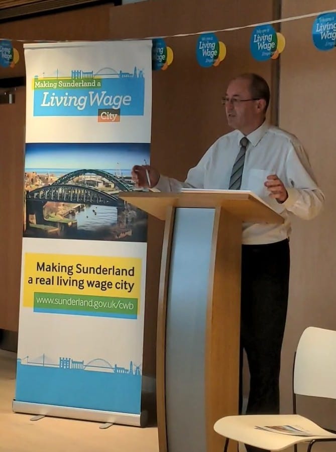 Delighted that #Sunderland are becoming a #livingWage city!  

At the launch, we heard Cllr @graememiller19  &amp; Cllr Stewarts' commitment:

"This is simply the right thing to do" in the #CostOfLivingCrisis 

"The hard work starts tomorrow - to drive poverty pay out of the city"
