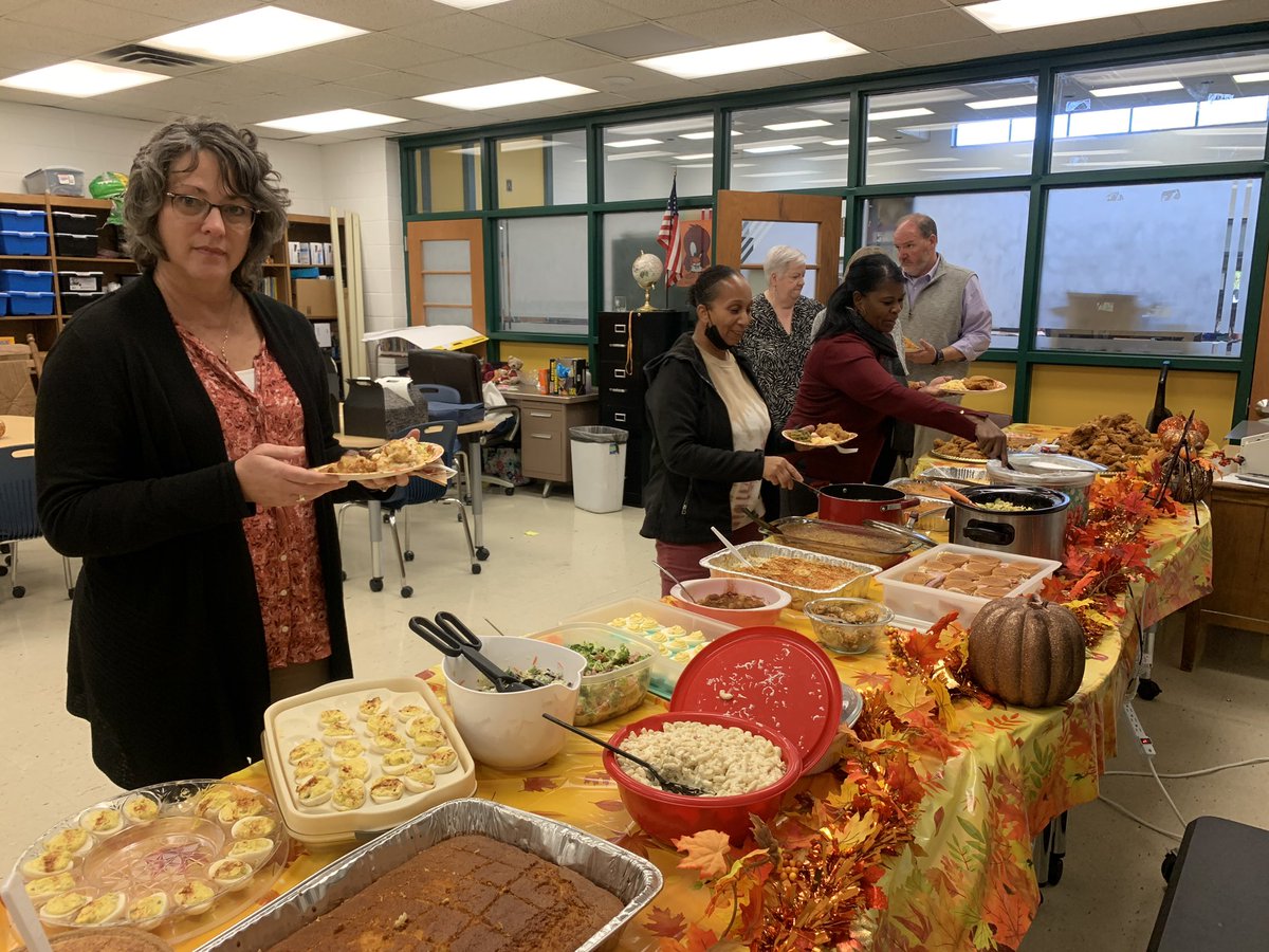 One of my favorite things post-pandemic is the fellowship of staff luncheons especially near a holiday! 🦃 #RaidersRISE <a href="/KTJamsHamby/">Katie Jamrozy Hamby</a>