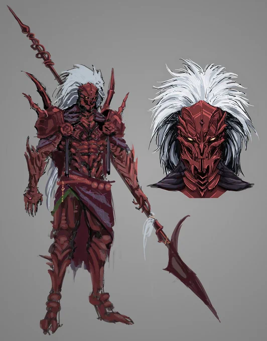 Rana Suraya, the demon mercenary. Separated from his world permanently through a demonic summoning, he killed his summoner and now roams the lands, as a mercenary for hire. 