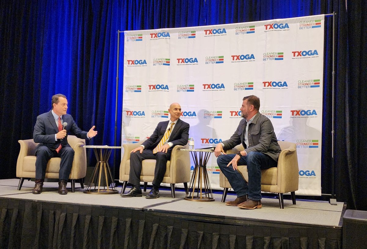 TXOGA's tweet photo. .@TXOGA President @Todd_Staples, State Sen. @CreightonForTX and State Rep. @DrGregBonnen participated in a fireside chat highlighting priorities heading into the legislative session and the significant contributions of the oil and gas industry on Texas' economy. #TXOGA #LSEF2022 https://t.co/gH5h9naXlP
