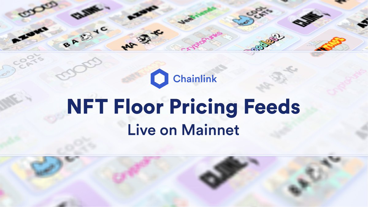 Chainlink NFT Floor Pricing Feeds are now live on Ethereum.

They're secure, reliable, and accurate—just like Chainlink Price Feeds. 

NFTs, welcome to DeFi.