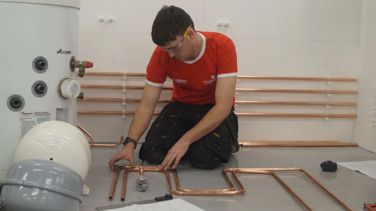 BPEC1's tweet photo. Just a few photos from the first day of the #SkillPLUMB plumbing finals at Middlesborough College today. @worldskillsuk https://t.co/Lcw19ZPnkf
