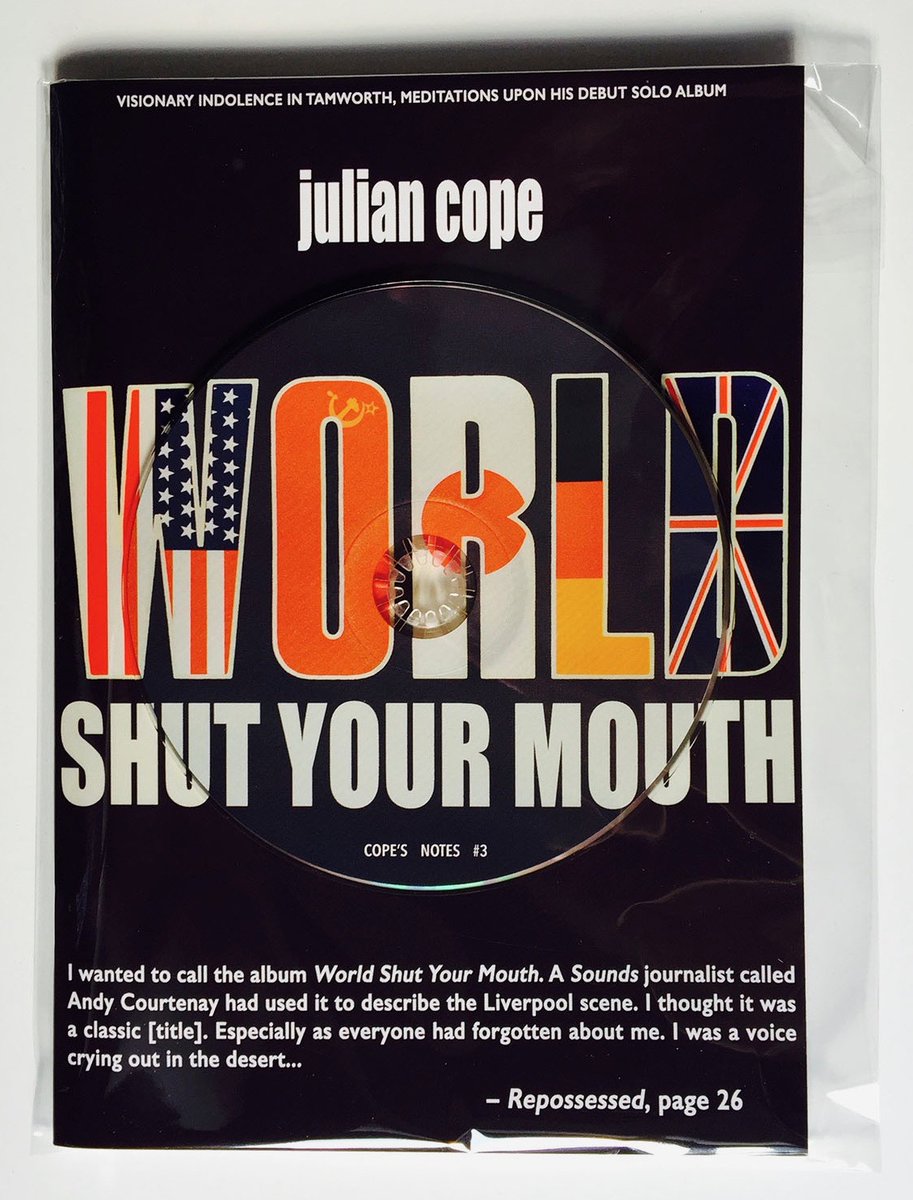 WORLD SHUT YOUR MOUTH (Cope’s Note #3): 35-minute documentary CD including demos, unheard music, spoken word + 38-page booklet ft. Cope’s 4500-word account of his debut solo LP. 
On sale now: 
headheritage.co.uk/merchandiser/i…