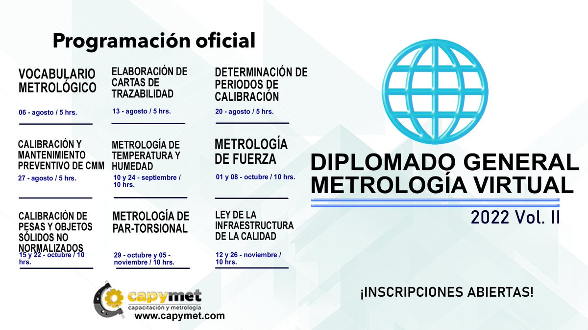 LCapymet's tweet photo. ¡INSCRÍBETE AL VOLÚMEN DGMV VOL.II !👏👀🧑🔬👩🔬
Participa en el mejor programa de capacitación en metrología.✅
🌐info@capymet.com
.
.
.
.
.
#cursosonline #metrologia #PuertoInteriorSilao #empresariosdigitales #Especializate #PuertoInteriorSilao #SilaoGuanajuato #silaogto https://t.co/oym6aZqlsa