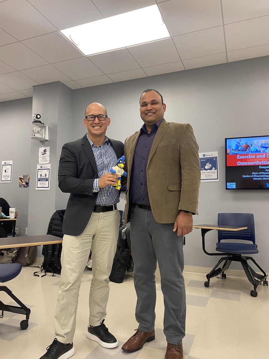 dankwhitept's tweet photo. Thrilled to welcome @ProfDeepakKumar to @UDelaware to present his work in #osteoarthritis and #rehabilitation. Also, #YoUdee kicks off their debut! @BU_DPT https://t.co/PTZ3HZ7BhW