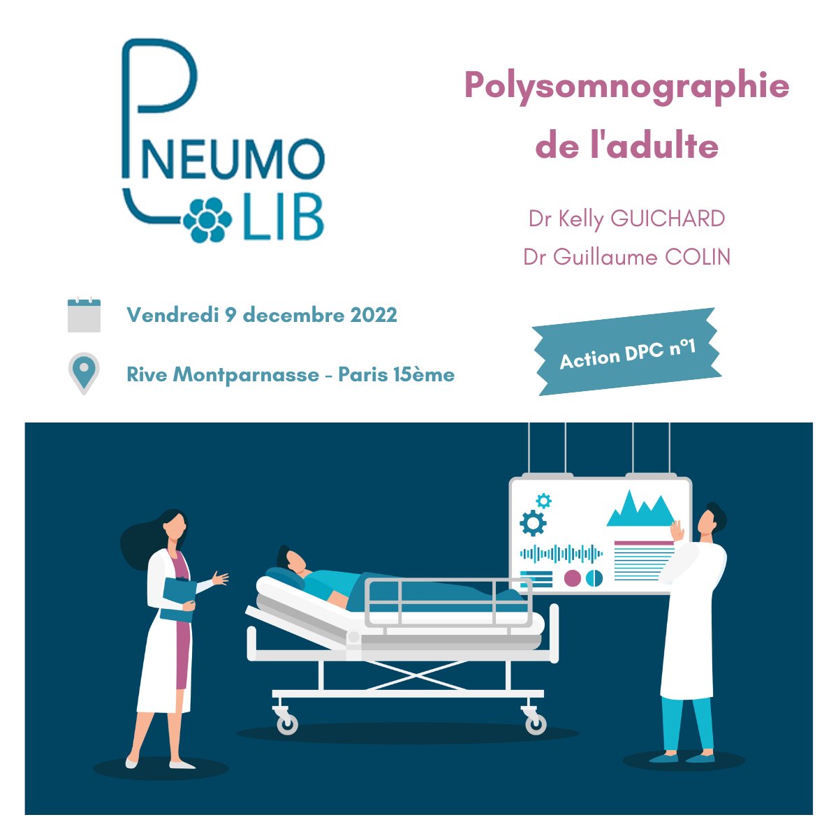 APLiberale's tweet photo. 🔴Validez votre #DPC 2022
🗓️Vend. 9 déc. 2022📍Paris
#PneumoLibDPC - "Polysomnographie de l’adulte"
Infos &amp; inscription ➡️ https://t.co/Unkbcd9Y78 https://t.co/MYNn6ZTzcf