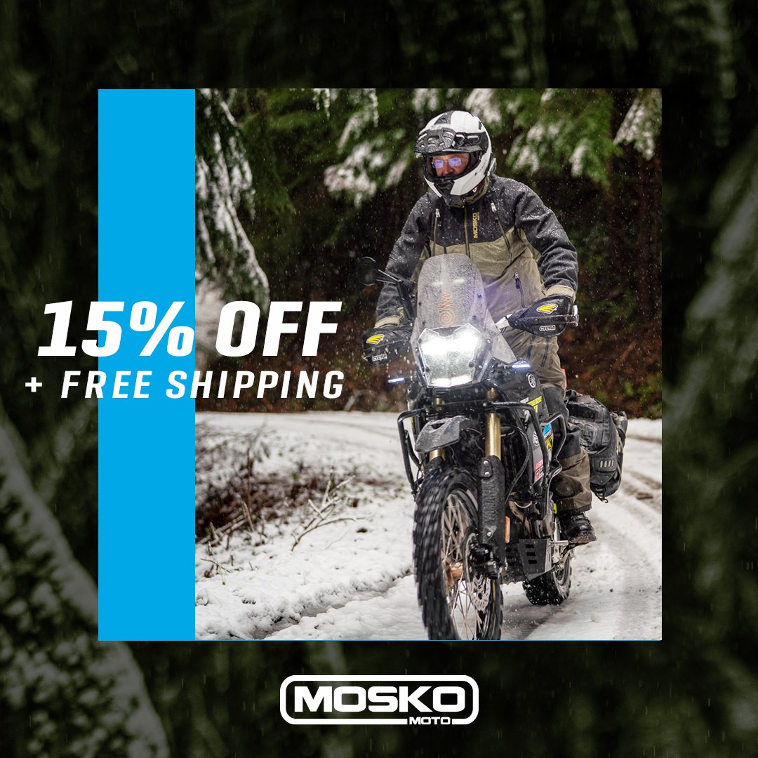 💥Our Braap Friday sale is LIVE!

15% off all Mosko luggage and apparel, plus free worldwide shipping on all orders over $100 USD.🌎

We hope you’re out riding, but if not, rally to the Mosko site and save money for gas and snacks on your next ADV trip! moskomoto.com