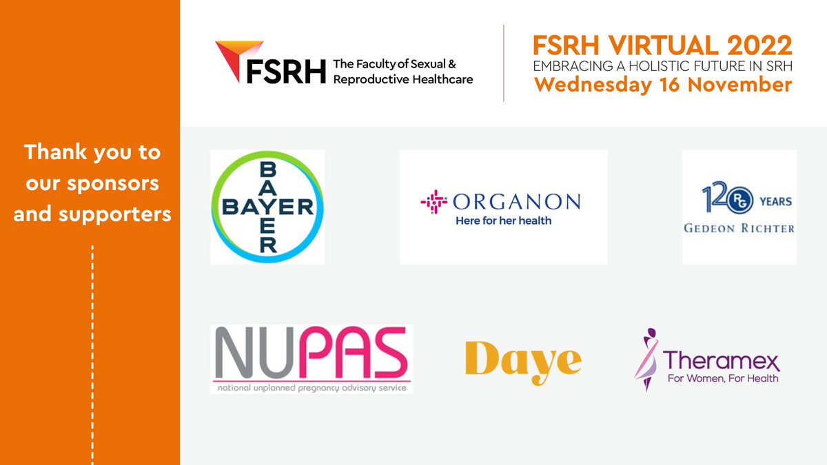 COSRH_UK's tweet photo. 🔸 FSRH Virtual 2022: Embracing a holistic future
Thank you to everyone who joined us today at FSRH Virtual, both delegates and speakers. We hope you enjoyed it as much as we did.
+ A massive thank you to our sponsors who have made today's event possible!
#FSRHVirtual2022 https://t.co/kcIPtw4Gmi