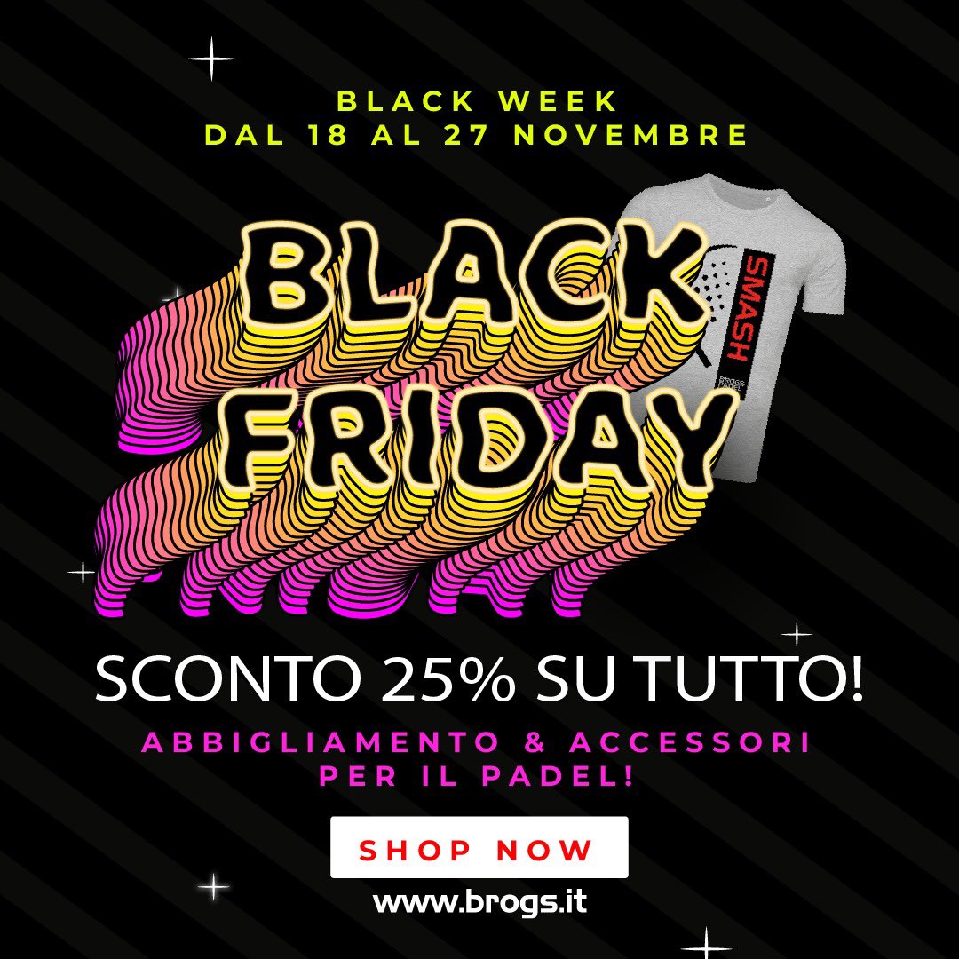 BrogsLine's tweet image. #BlackFriday #blackweek #padel
brogs.it