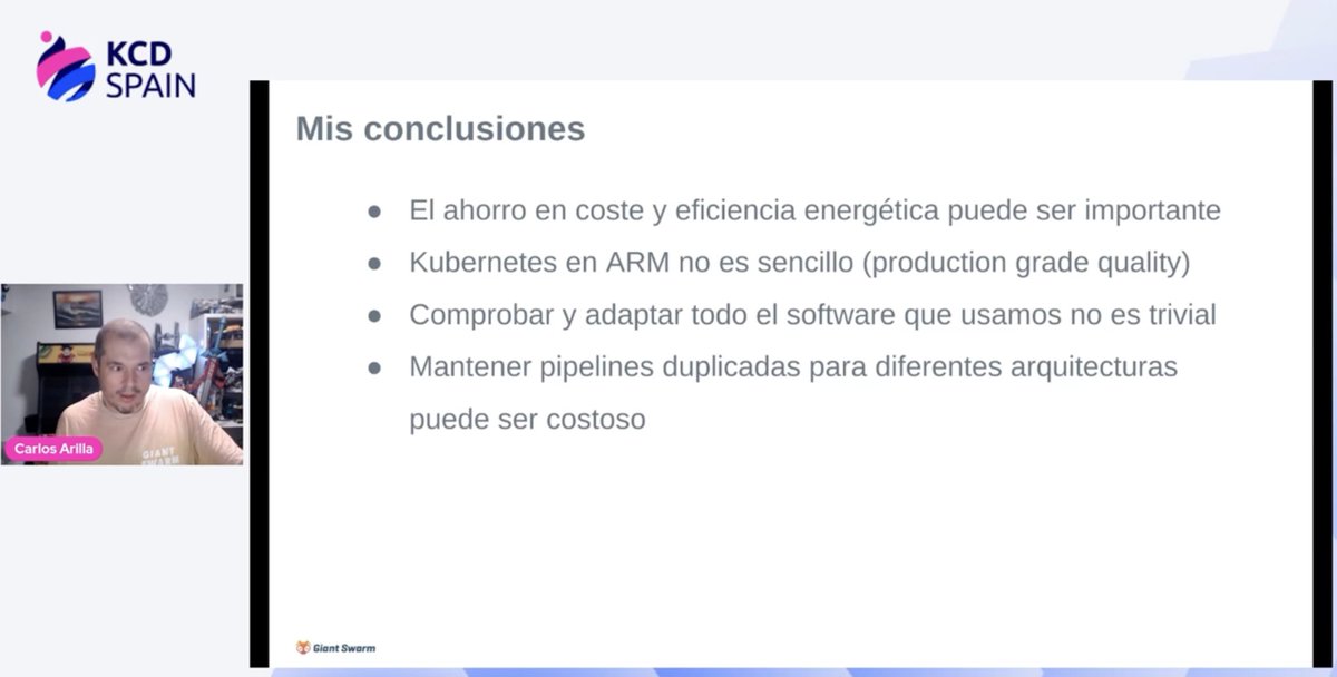 KCDSpain's tweet photo. No te fies de tu cuñado! Kubernetes en ARM es complicado para entornos production ready!

@carillan_
#KCDSpain2022 https://t.co/SI8KsvRpzH